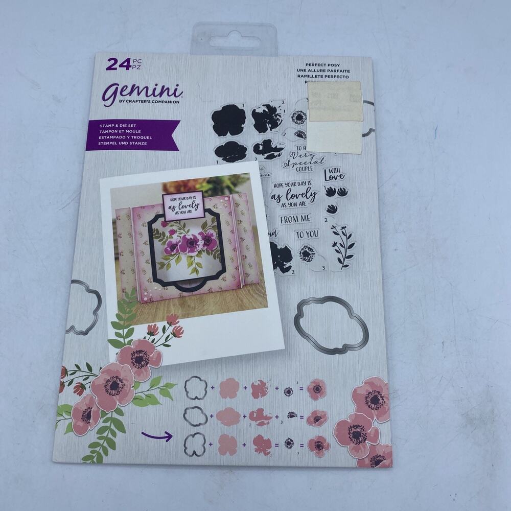 Gemini by Crafter's Companion : Stamp & Die Set : 24 piece : Perfect Posy